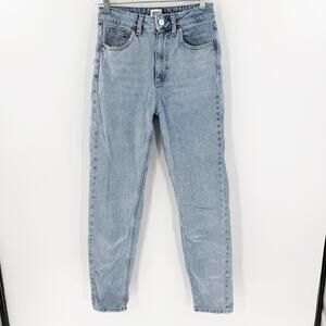 BDG Urban Outfitters Mom Jeans W26 L32 100% Linen High Rise Light Wash
